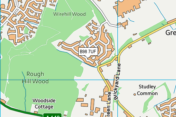 B98 7UF map - OS VectorMap District (Ordnance Survey)