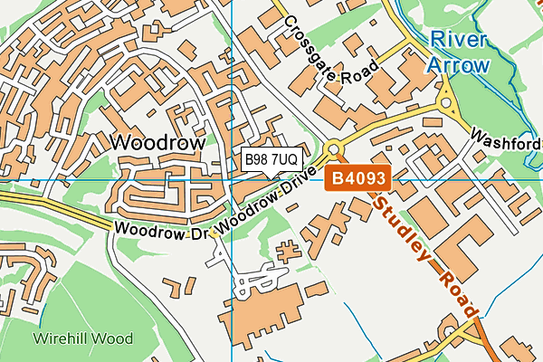 B98 7UQ map - OS VectorMap District (Ordnance Survey)