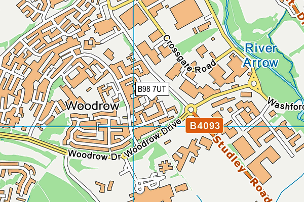 B98 7UT map - OS VectorMap District (Ordnance Survey)