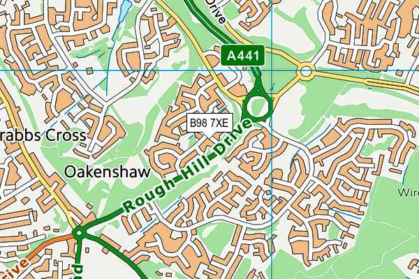 B98 7XE map - OS VectorMap District (Ordnance Survey)