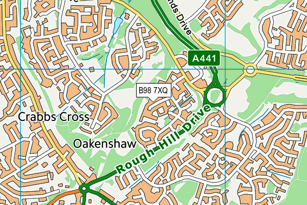 B98 7XQ map - OS VectorMap District (Ordnance Survey)