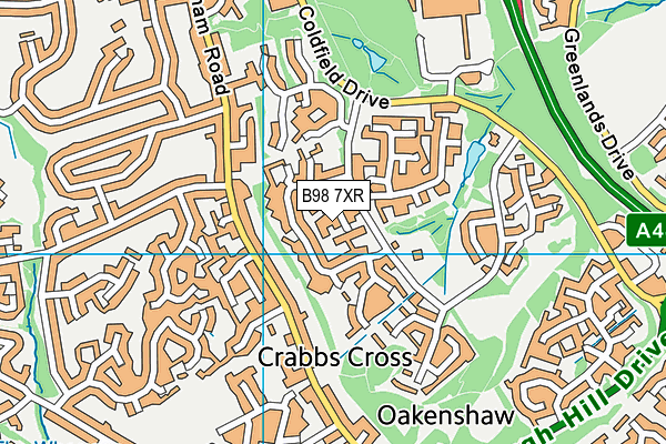 B98 7XR map - OS VectorMap District (Ordnance Survey)