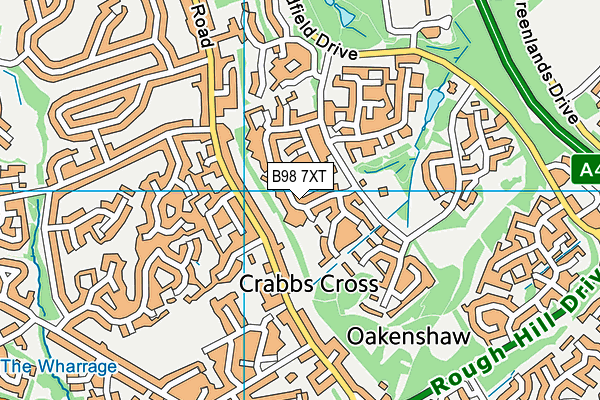 B98 7XT map - OS VectorMap District (Ordnance Survey)