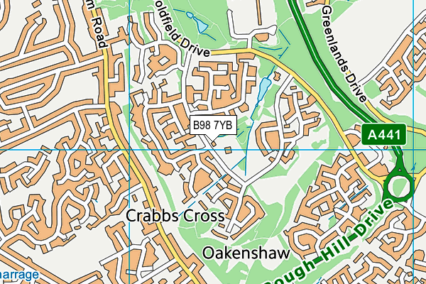 Oakenshaw Community Centre map (B98 7YB) - OS VectorMap District (Ordnance Survey)