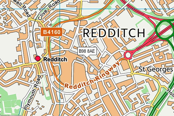 Choices Health Clubs (Redditch) (Closed) map (B98 8AE) - OS VectorMap District (Ordnance Survey)