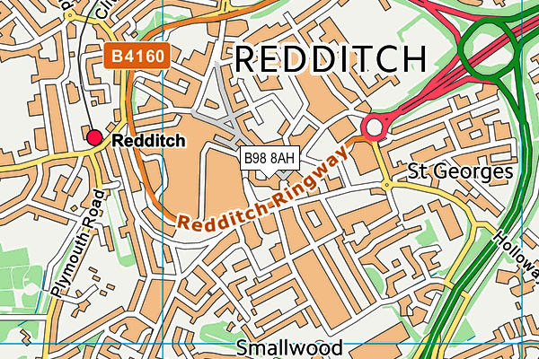 B98 8AH map - OS VectorMap District (Ordnance Survey)