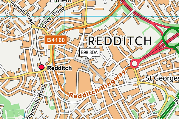 B98 8DA map - OS VectorMap District (Ordnance Survey)