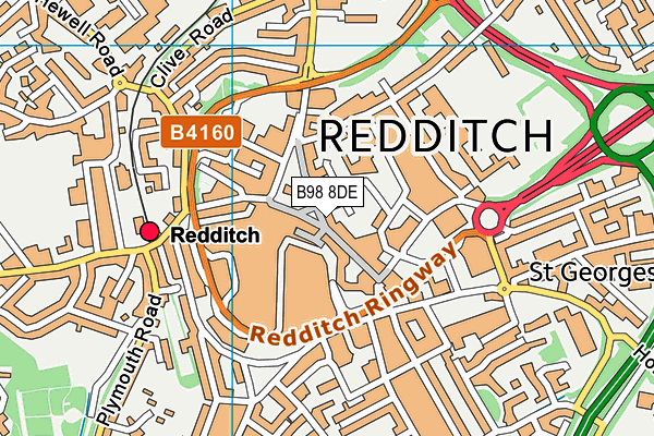 B98 8DE map - OS VectorMap District (Ordnance Survey)