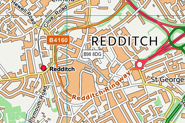 B98 8DG map - OS VectorMap District (Ordnance Survey)