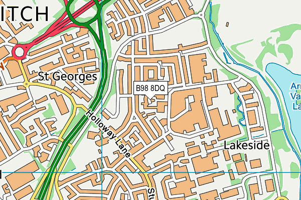 B98 8DQ map - OS VectorMap District (Ordnance Survey)