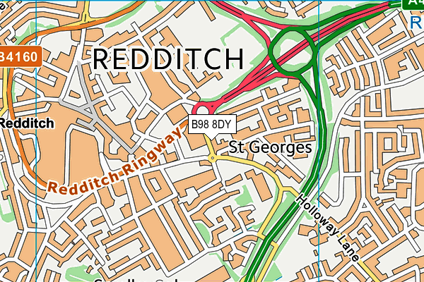 B98 8DY map - OS VectorMap District (Ordnance Survey)