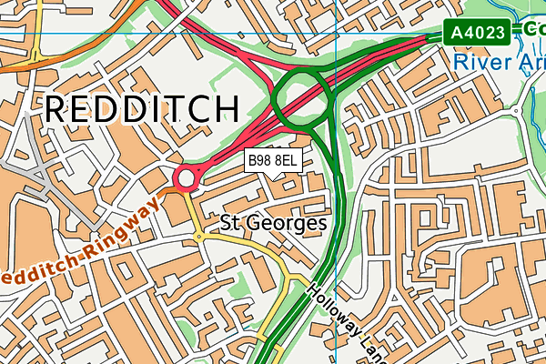 B98 8EL map - OS VectorMap District (Ordnance Survey)