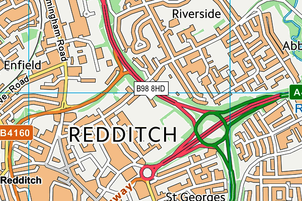 B98 8HD map - OS VectorMap District (Ordnance Survey)