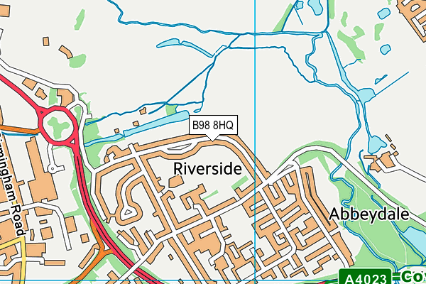 B98 8HQ map - OS VectorMap District (Ordnance Survey)