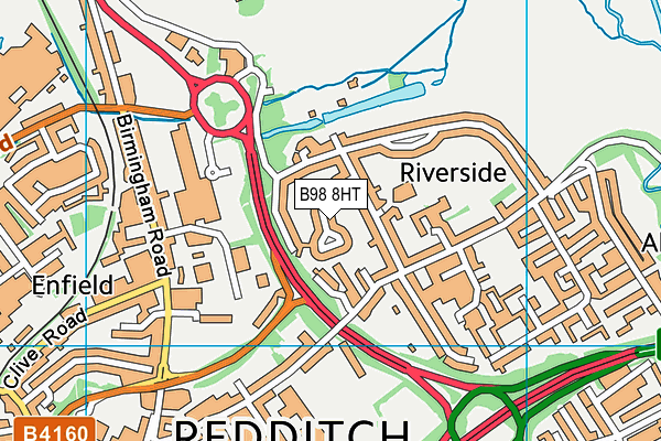 B98 8HT map - OS VectorMap District (Ordnance Survey)