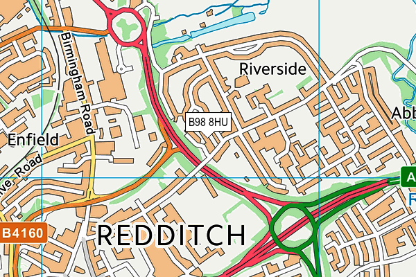 B98 8HU map - OS VectorMap District (Ordnance Survey)