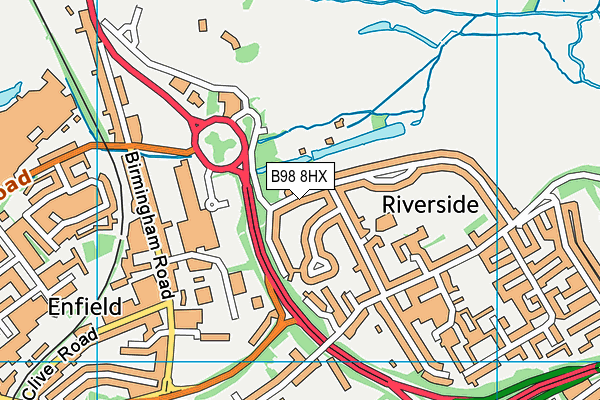 B98 8HX map - OS VectorMap District (Ordnance Survey)