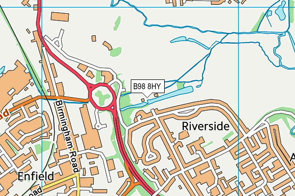 B98 8HY map - OS VectorMap District (Ordnance Survey)