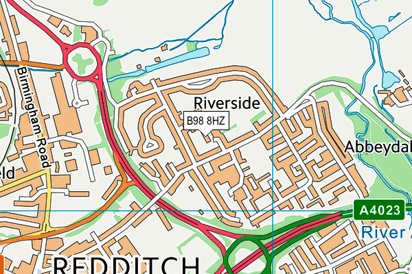 B98 8HZ map - OS VectorMap District (Ordnance Survey)