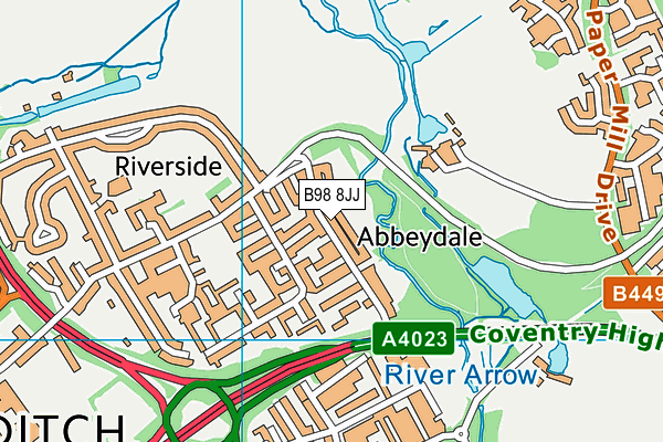 Abbeydale (Closed) map (B98 8JJ) - OS VectorMap District (Ordnance Survey)