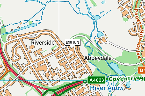 B98 8JN map - OS VectorMap District (Ordnance Survey)