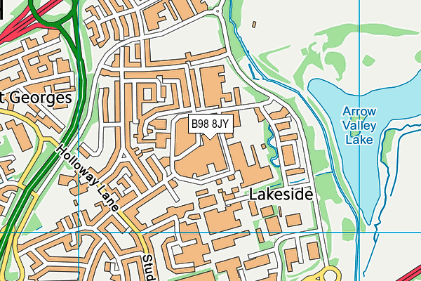 B98 8JY map - OS VectorMap District (Ordnance Survey)