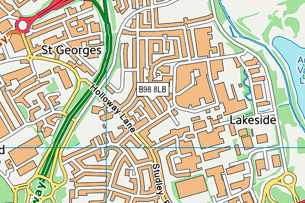 B98 8LB map - OS VectorMap District (Ordnance Survey)