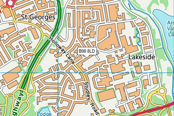 B98 8LD map - OS VectorMap District (Ordnance Survey)