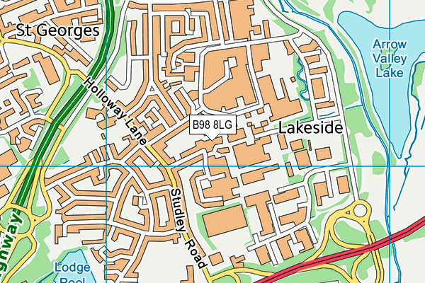 B98 8LG map - OS VectorMap District (Ordnance Survey)