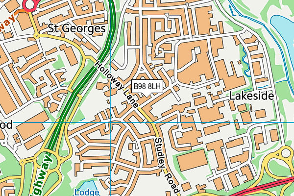 B98 8LH map - OS VectorMap District (Ordnance Survey)