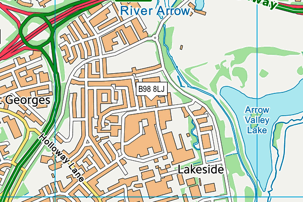 B98 8LJ map - OS VectorMap District (Ordnance Survey)