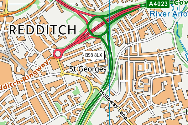 B98 8LX map - OS VectorMap District (Ordnance Survey)