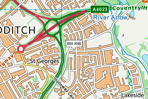 B98 8NB map - OS VectorMap District (Ordnance Survey)