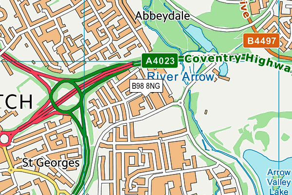 B98 8NG map - OS VectorMap District (Ordnance Survey)