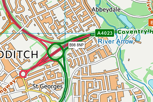 B98 8NP map - OS VectorMap District (Ordnance Survey)