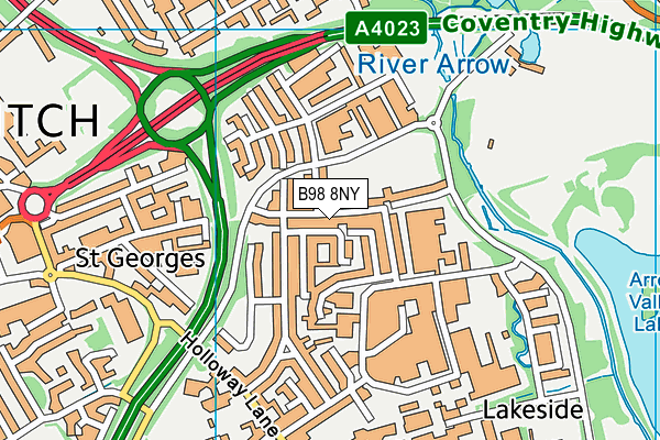 B98 8NY map - OS VectorMap District (Ordnance Survey)