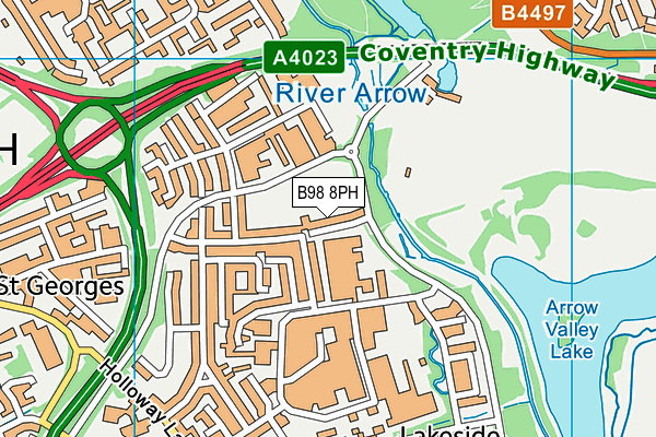 B98 8PH map - OS VectorMap District (Ordnance Survey)