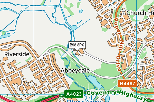 B98 8PX map - OS VectorMap District (Ordnance Survey)