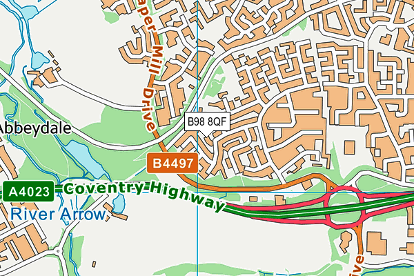 B98 8QF map - OS VectorMap District (Ordnance Survey)