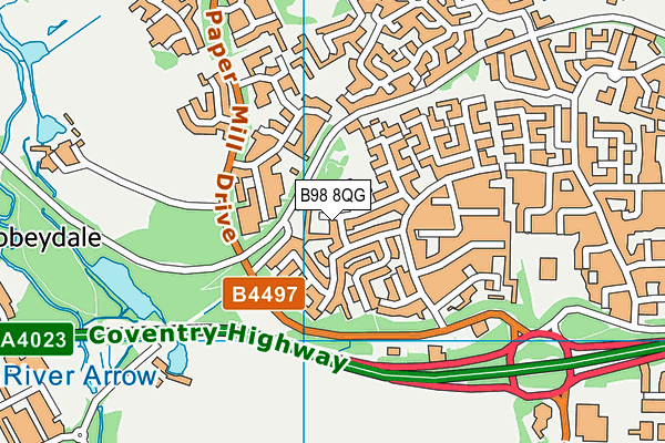 B98 8QG map - OS VectorMap District (Ordnance Survey)