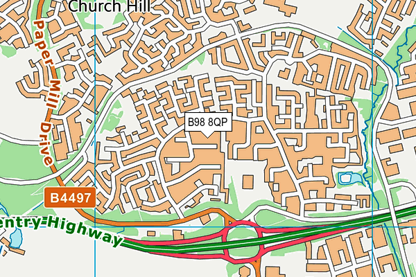 B98 8QP map - OS VectorMap District (Ordnance Survey)