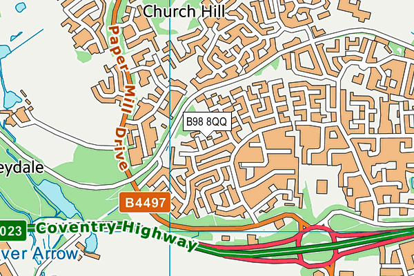 B98 8QQ map - OS VectorMap District (Ordnance Survey)