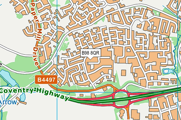 B98 8QR map - OS VectorMap District (Ordnance Survey)