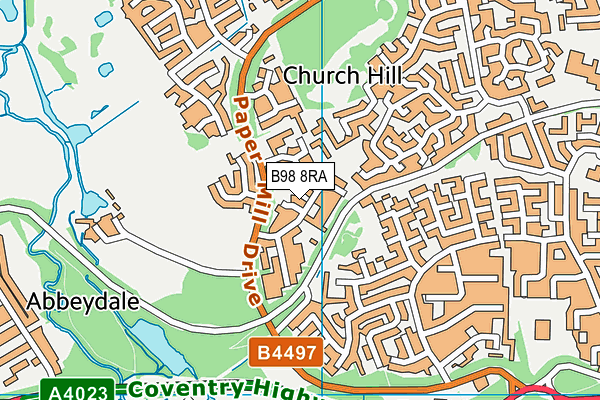 B98 8RA map - OS VectorMap District (Ordnance Survey)