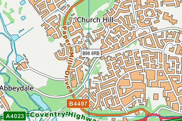 B98 8RB map - OS VectorMap District (Ordnance Survey)