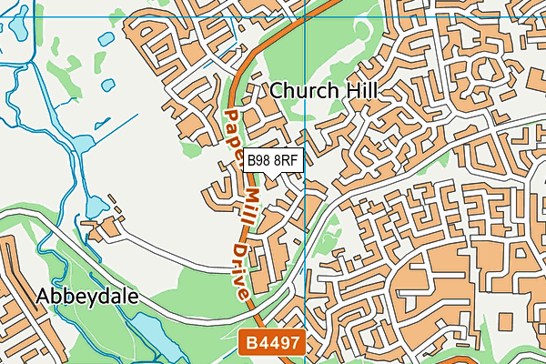 B98 8RF map - OS VectorMap District (Ordnance Survey)