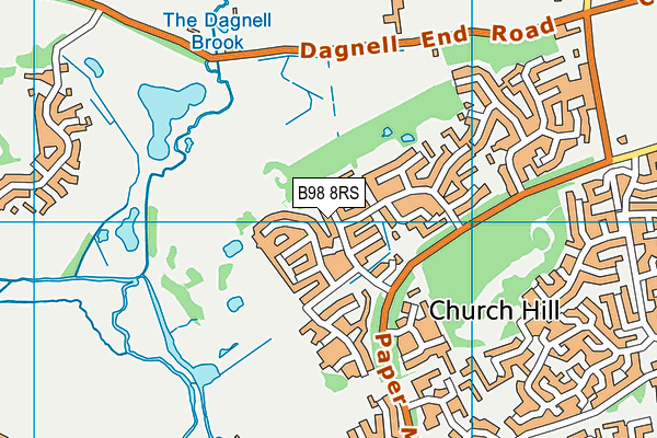 B98 8RS map - OS VectorMap District (Ordnance Survey)