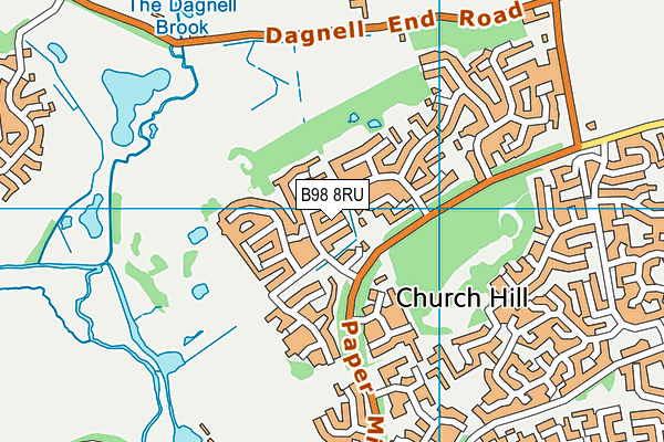 B98 8RU map - OS VectorMap District (Ordnance Survey)