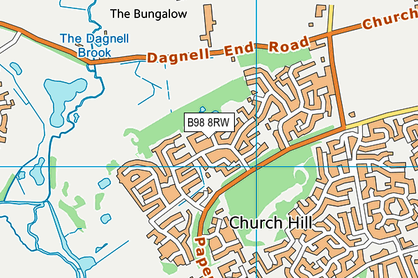 B98 8RW map - OS VectorMap District (Ordnance Survey)