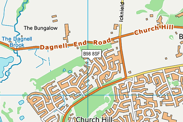 B98 8SF map - OS VectorMap District (Ordnance Survey)